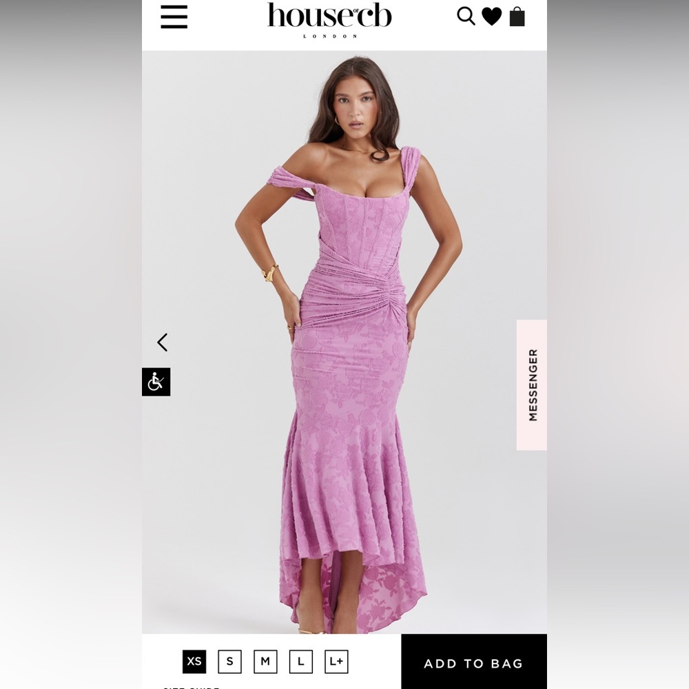 House of CB  'Cesca' dress ROSE PINK FLORAL MAXI DRESS